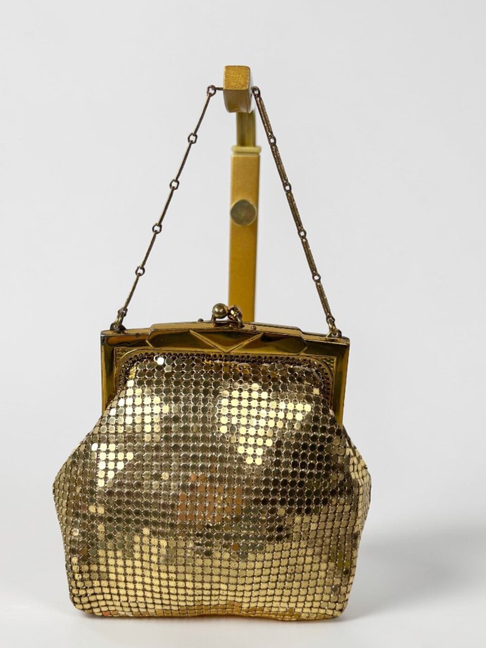 Vintage Whiting & Davis Gold Mesh Evening Bag Metal Mesh Clutch